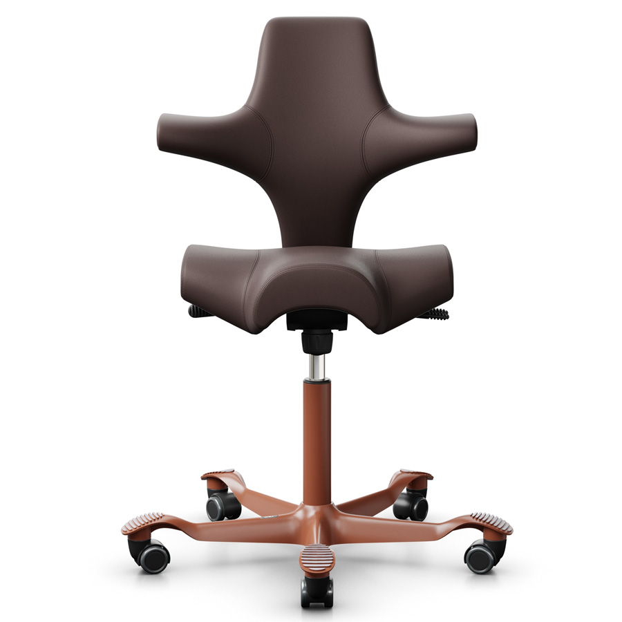 HAG Capisco 8106 Leder Braun Gestell Blush Rose