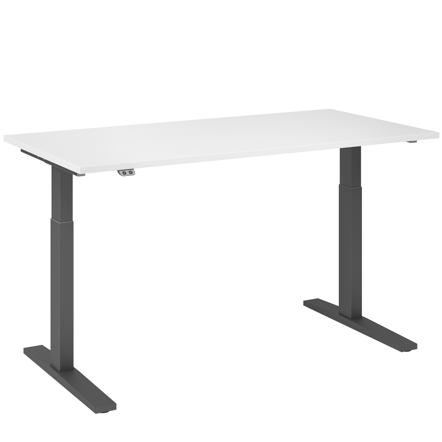 RWH Action Schreibtisch elektrisch verstellbar - weiß/graphit - 160 cm Breite