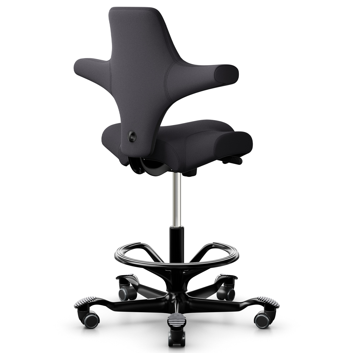 HAG CAPISCO 8106 | Stehhilfe mit Fußring | Stoff Xtreme Charcoal | Gestell schwarz