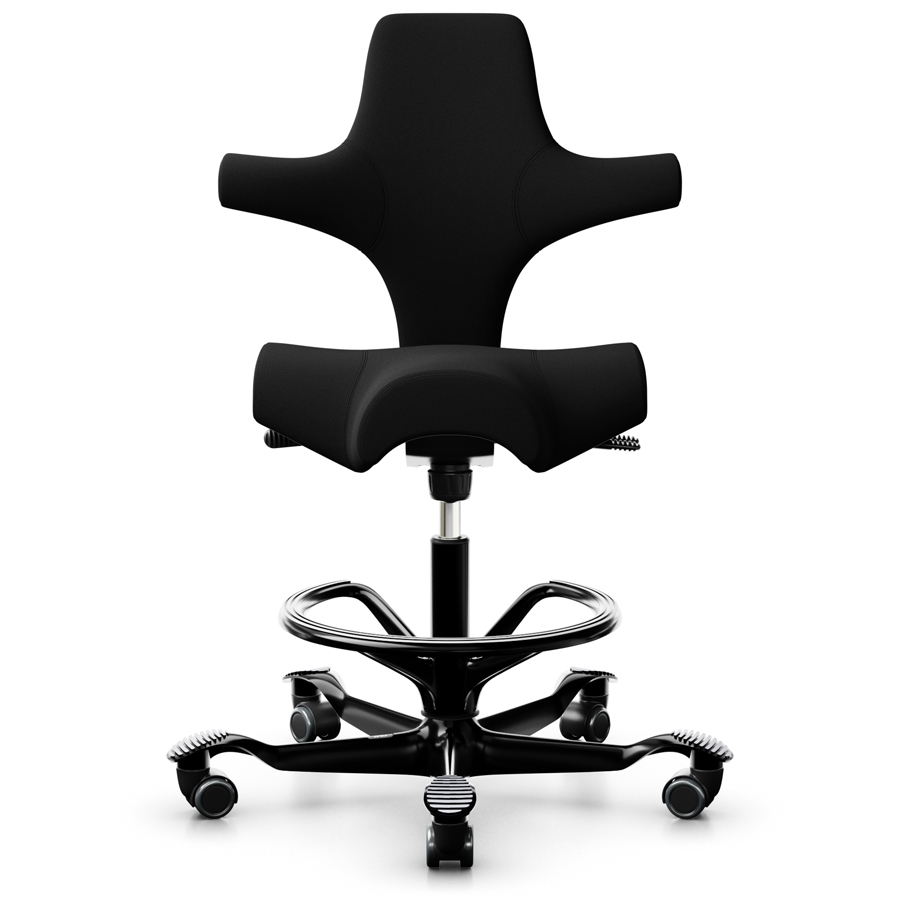 HAG Capisco 8106 schwarz mit Fußring - Frontansicht
