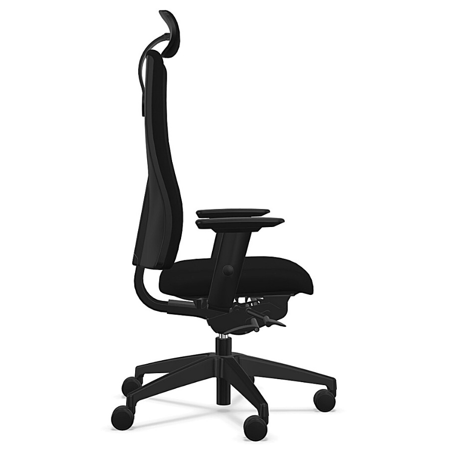 Interstuhl GOAL (322G) Bürostuhl mit Kopfstütze in Vollausstattung in Schwarz - Seite