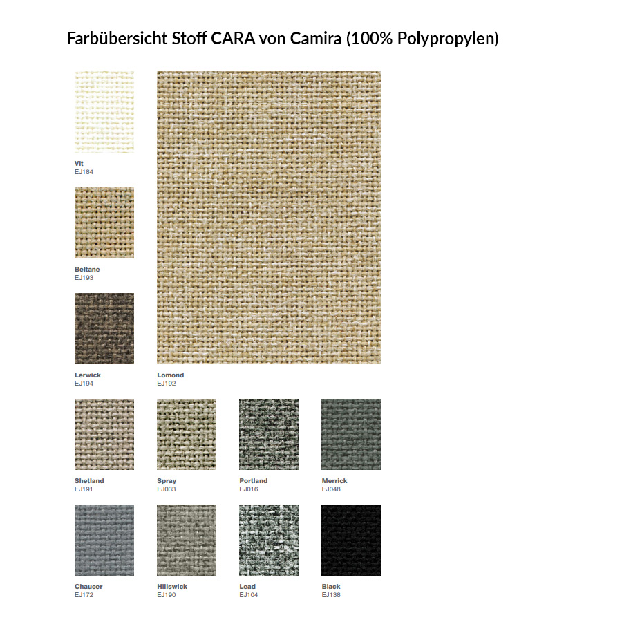 Farbübersicht Stoff CARA