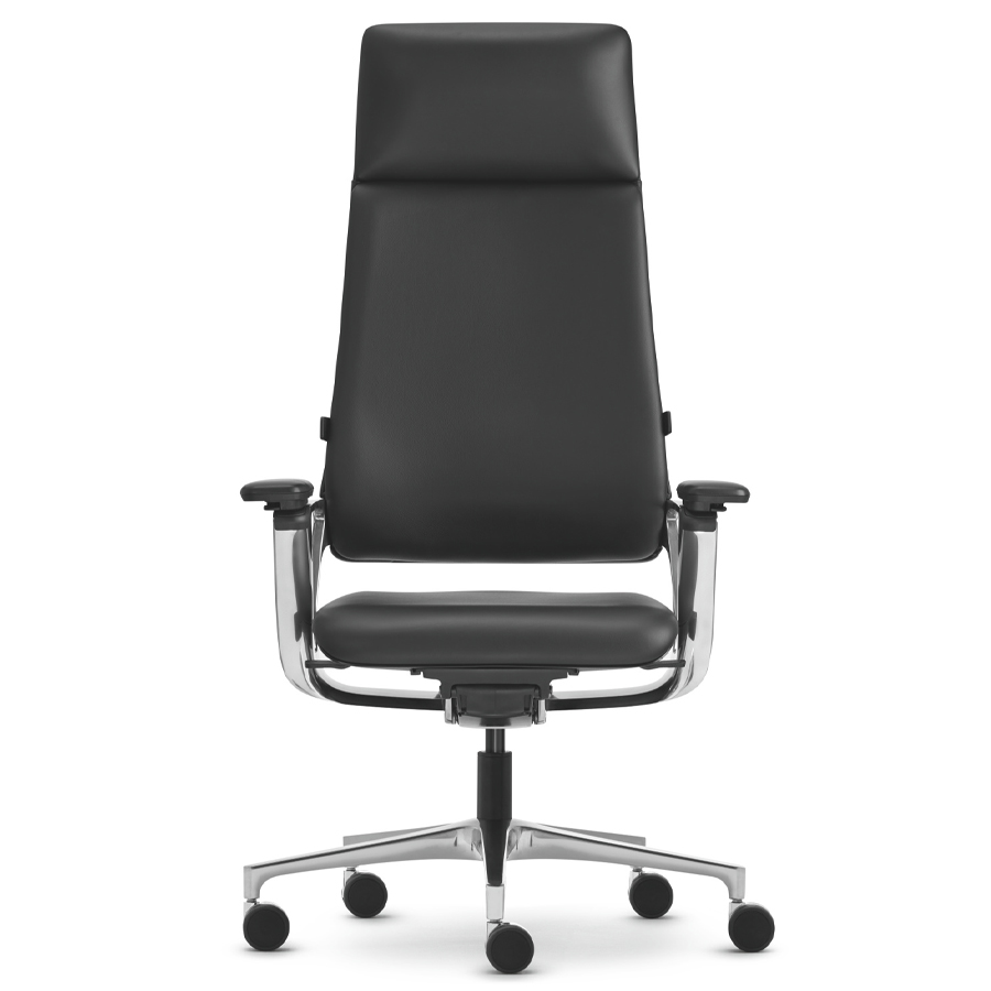 Klöber CONNEX2 (cnx95) - Bezug Premium Leder schwarz - Ausführung poliert - Front