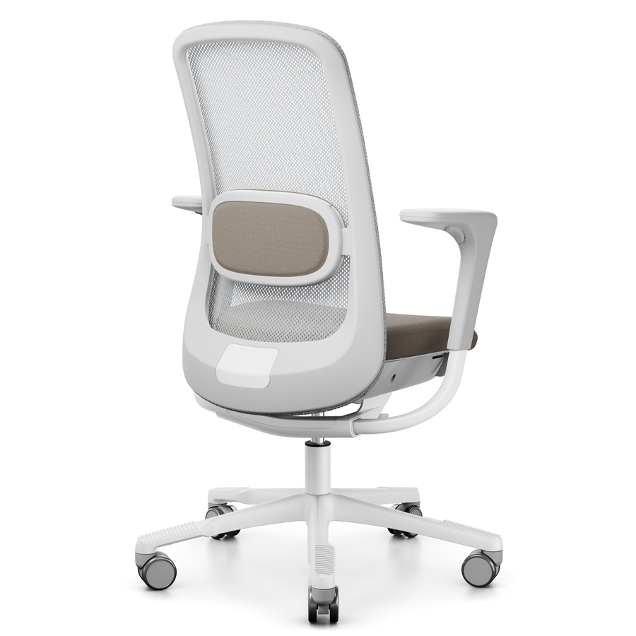 HAG SoFi Mesh 7500 Bürostuhl mit Netzrücken grau - Stoff select braun - Slideback Armlehnen
