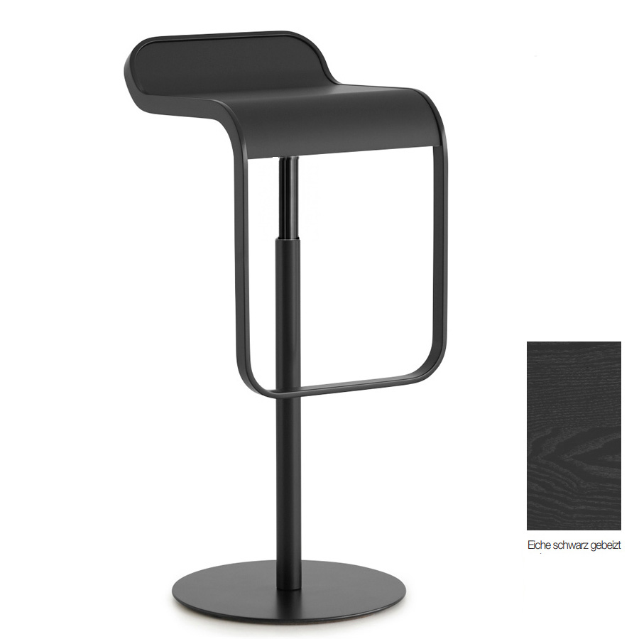 Lapalma LEM Barhocker Eiche schwarz gebeizt mit schwarzer Gasfeder
