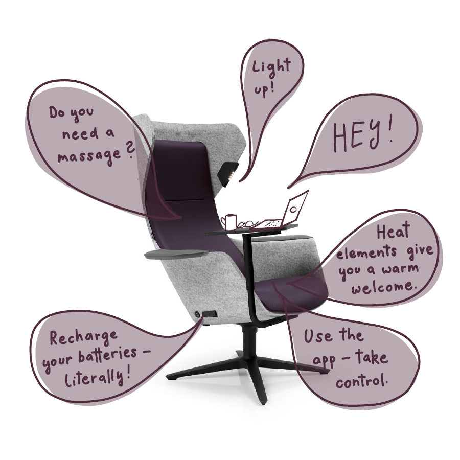 Klöber WOOOM Lounge Sessel Komfortfunktionen