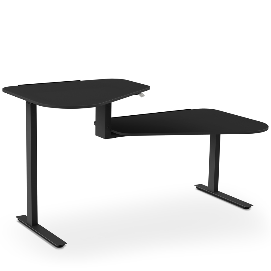 Aeris Active Office Desk - Gestell schwarz - Stehposition links - Platte schwarz - Kante schwarz
