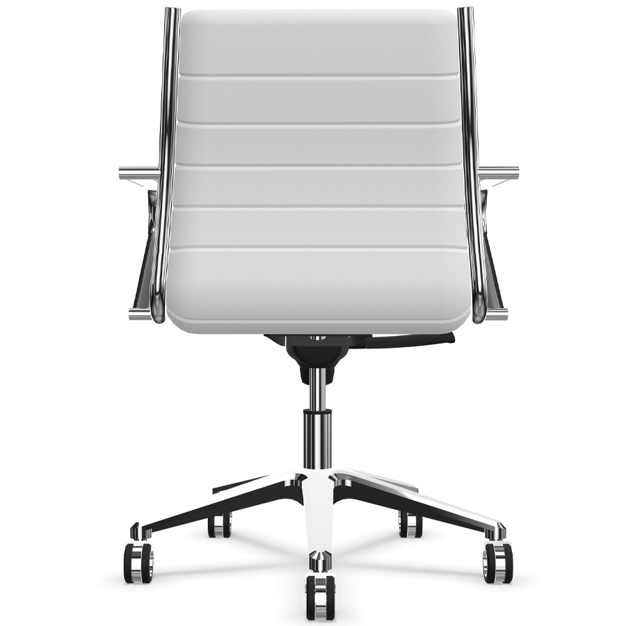 Sitland Classic Managerstuhl Leder weiß mit Armlehnen - Rückansicht