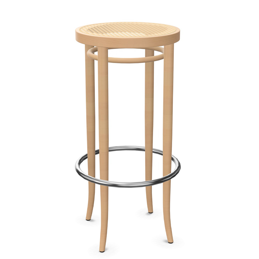 THONET 204 RH Barhocker | Sitz-Rohrgeflecht | Buche gebeizt aufgehellt