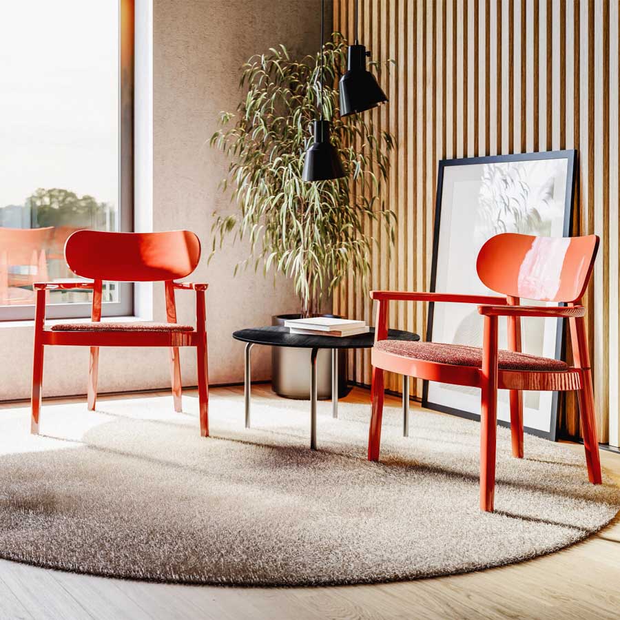 THONET 119 SPF Holzstuhl mit Armlehnen | Polstersitz | Beispielbild