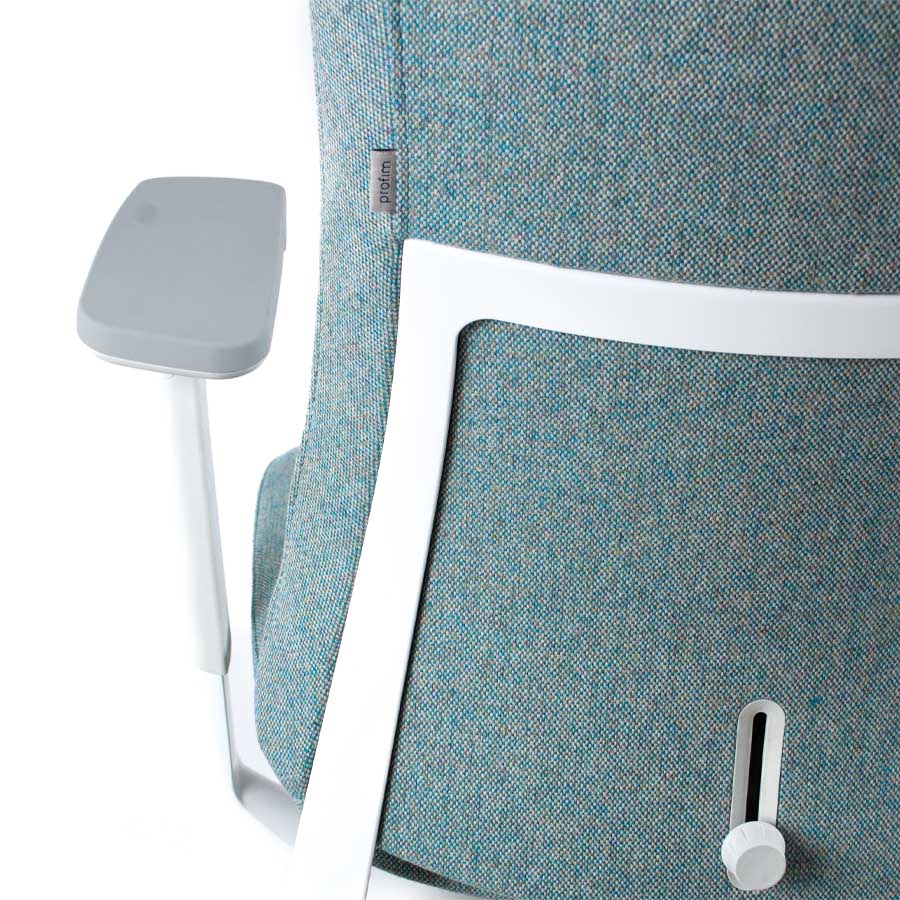 Profim Violle 130 SFL mit Polsterrücken - Gestell hellgrau/weiß - Bezug MLF25 - Detail Rücken