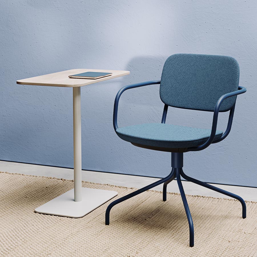 Profim Revo Beistelltisch LS65 - Platte Holzdekor Esche weiß - Gestell RAL 9016 weiß