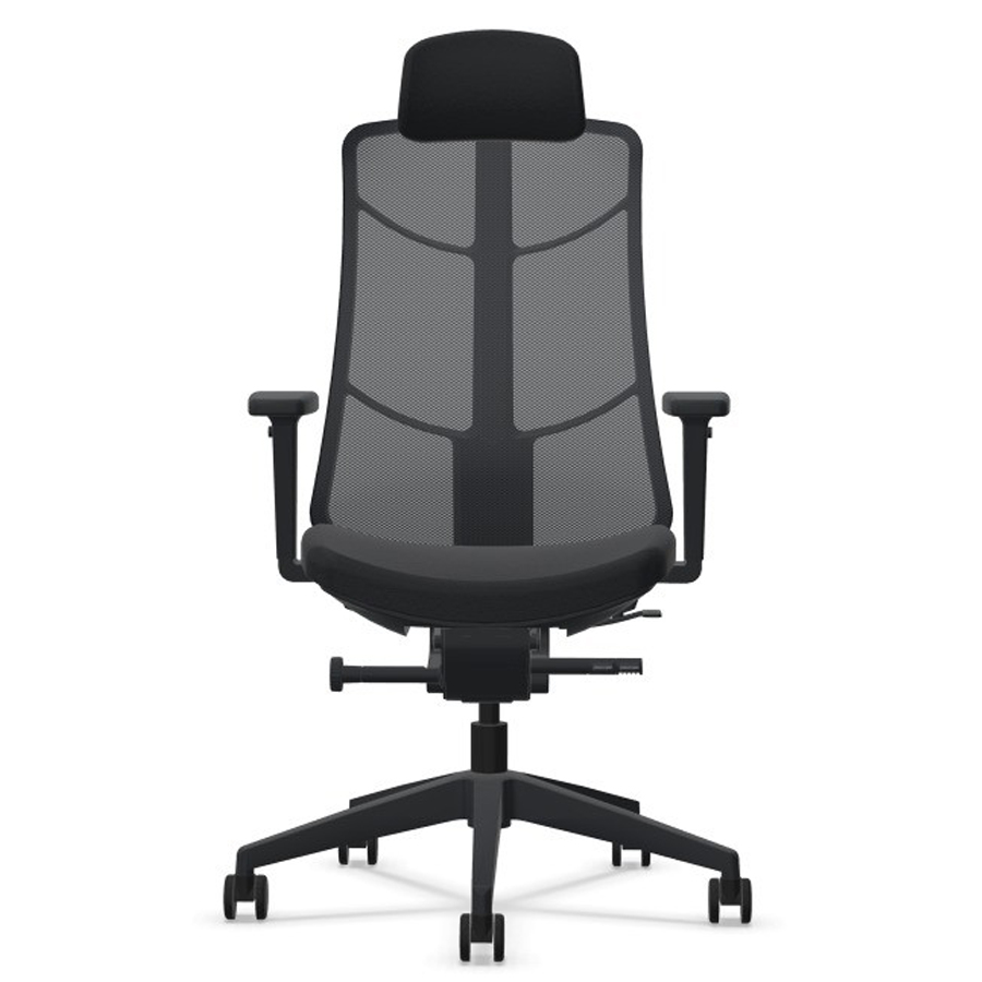 K+N JET.III Netzrücken mit Nackenstütze schwarz - Front