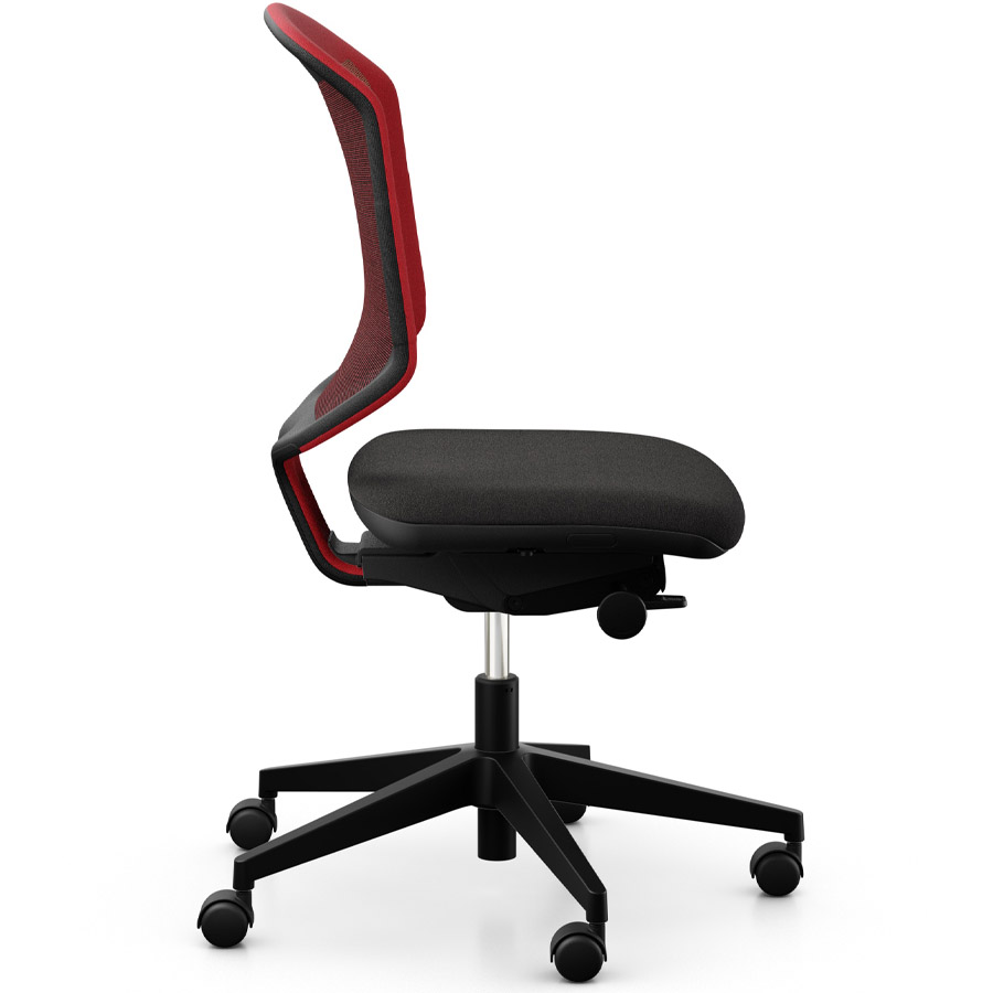 Giroflex 434-3019 rot mit Kunststoff-Fußkreuz - Seitenansicht