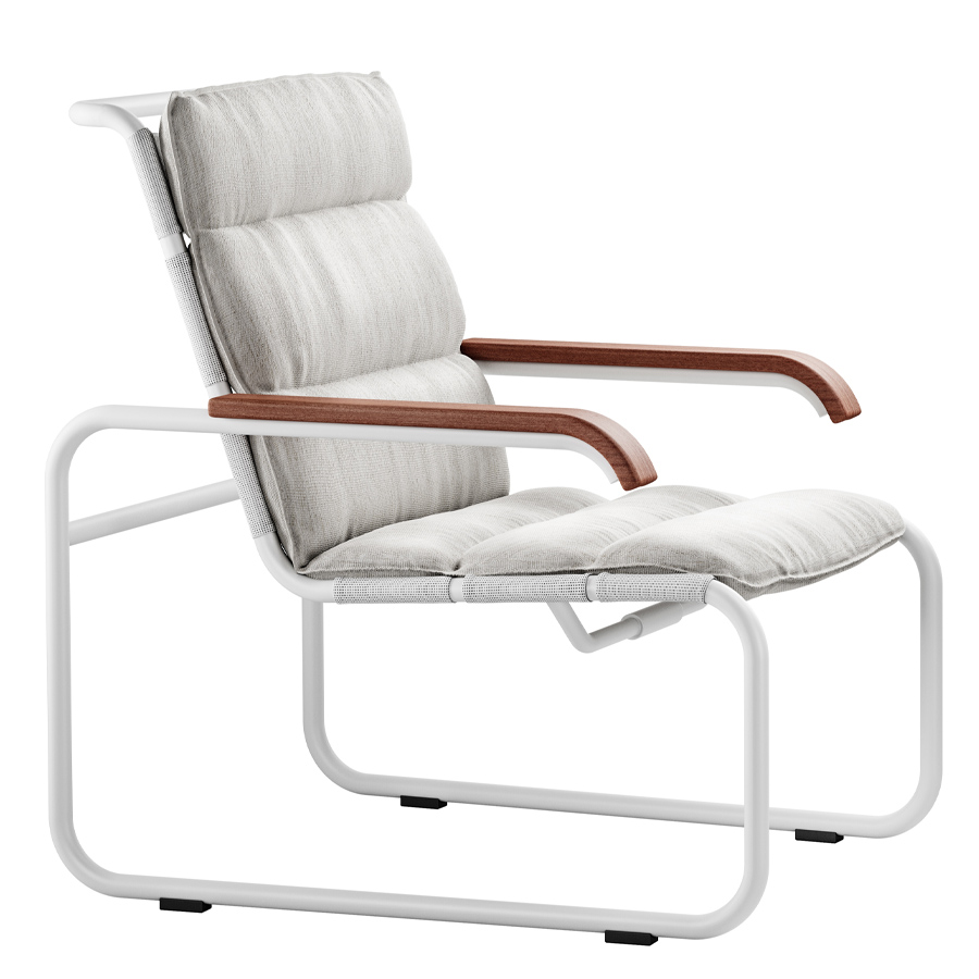 THONET Kissenauflage für Stahlrohr-Freischwinger S 35 N - Farbe weiß natur