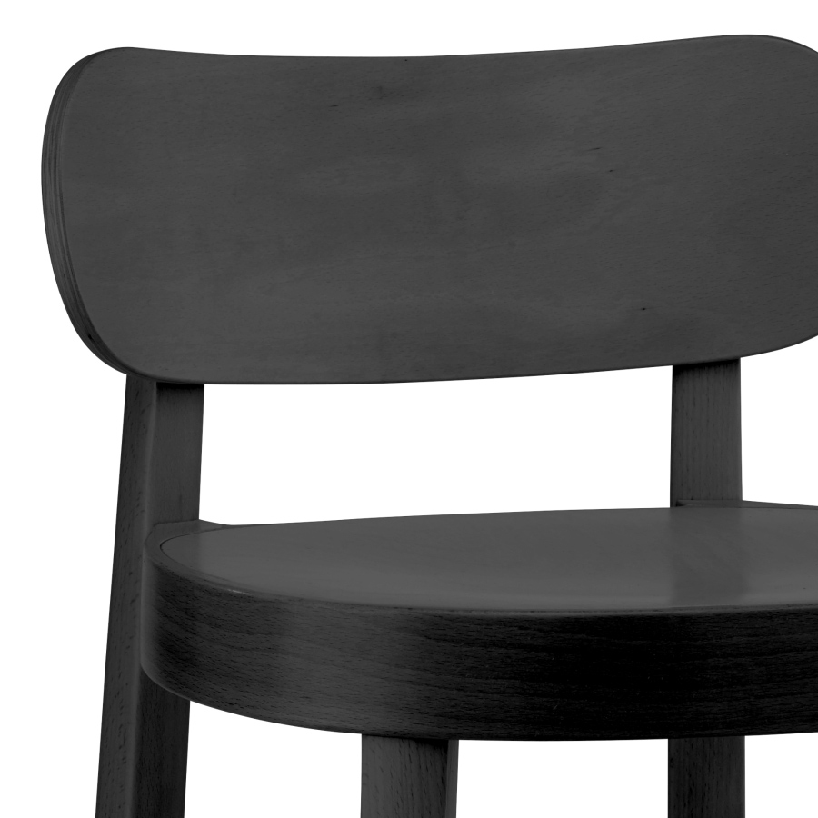 THONET 118 MH Barhocker mit Muldensitz Buche gebeizt schwarz - Nahaufnahme