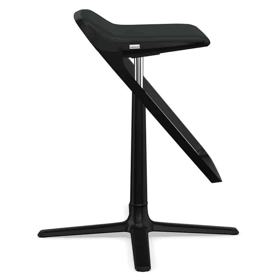 Interstuhl KINETICis5 710K Barhocker mit Fußraste Gestell schwarz Sitz schwarz - Seitenansicht