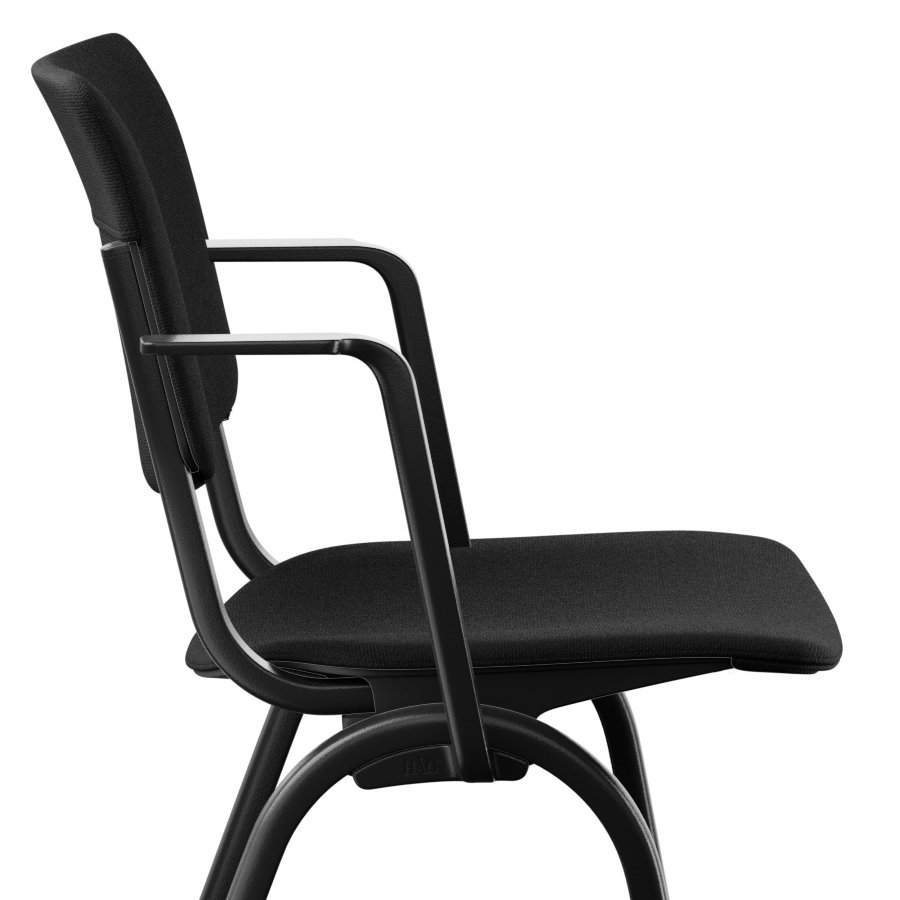 HAG Celi 9160 | Mit Armlehnen | Bezug Cura Schwarz | Kunststoff Schwarz | Gestell Schwarz