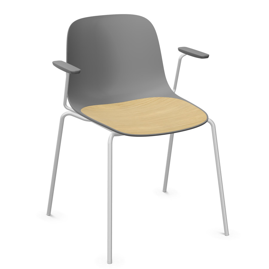 Lapalma SEELA S316  grau mit Holzsitzeinlage