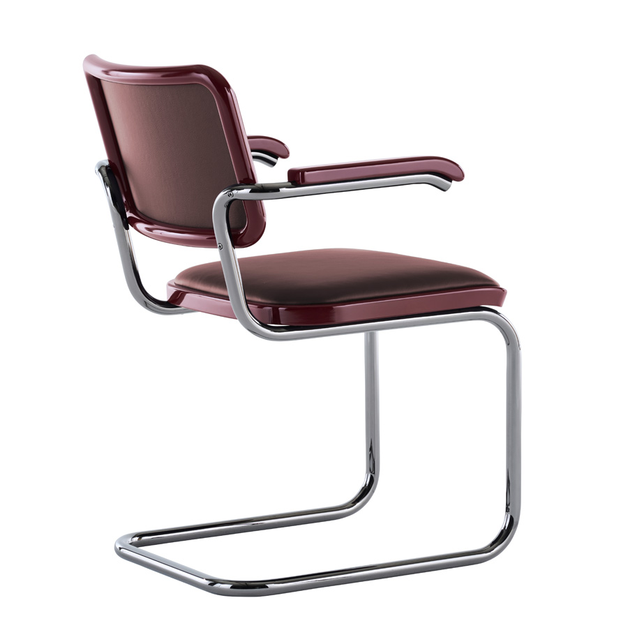 JS. THONET S 64 P SERIOUS 02 | Buche dunkelrot Hochglanzlack | Seitenansicht