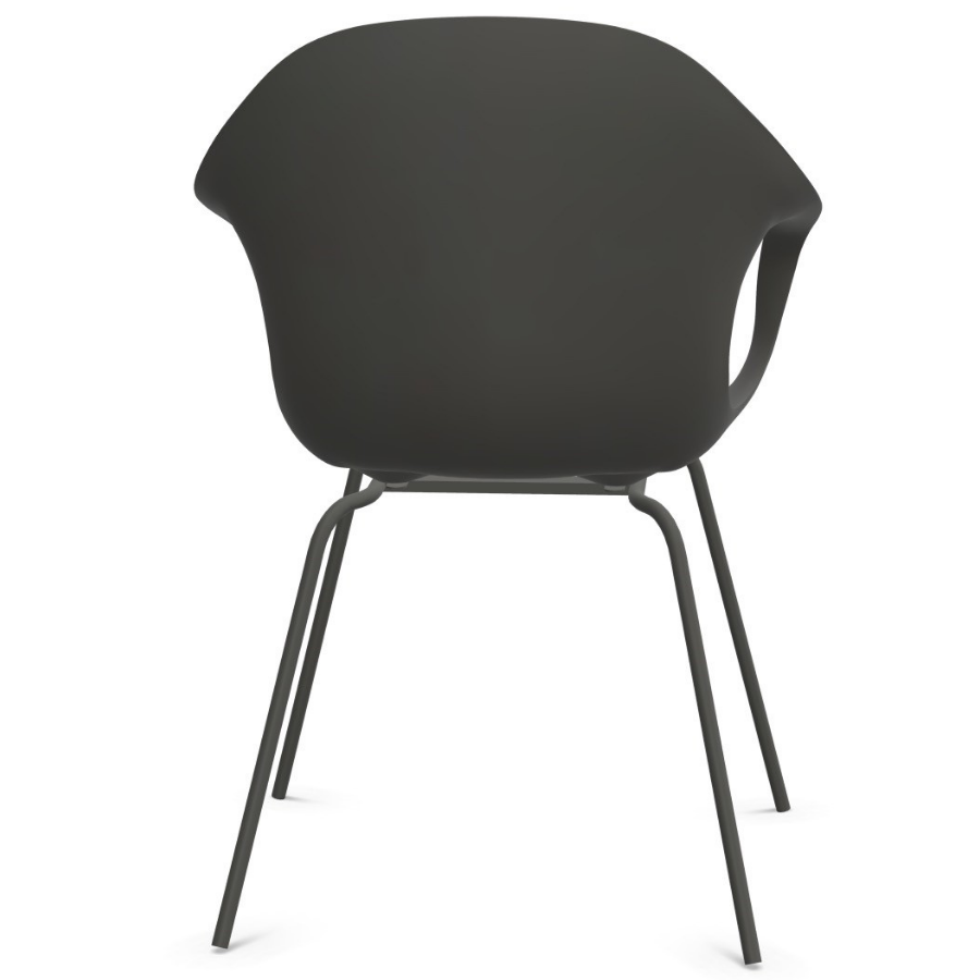 Kristalia ELEPHANT Stuhl mit Vierfußgestell Farbe grau - Rückansicht