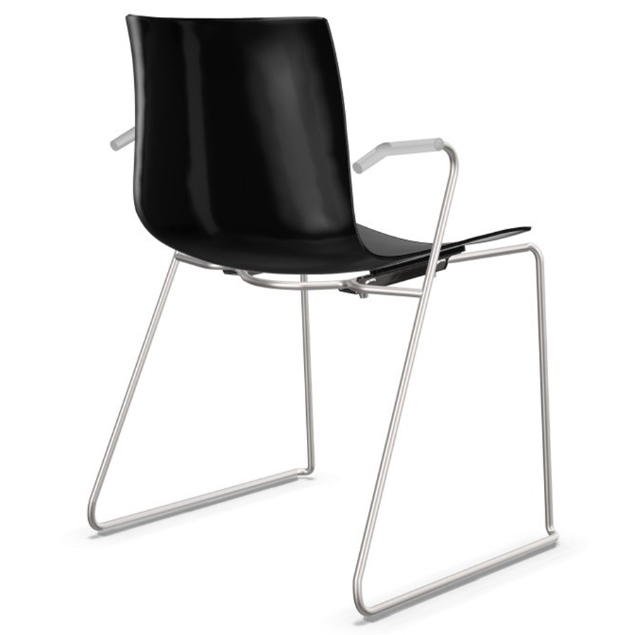 Arper CATIFA 46 0287 einfarbig technisches Kufengestell in schwarz