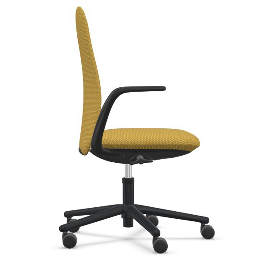 HAWORTH Nia Bürostuhl mittelhoch - Stoff Diagonale gelb - Seite