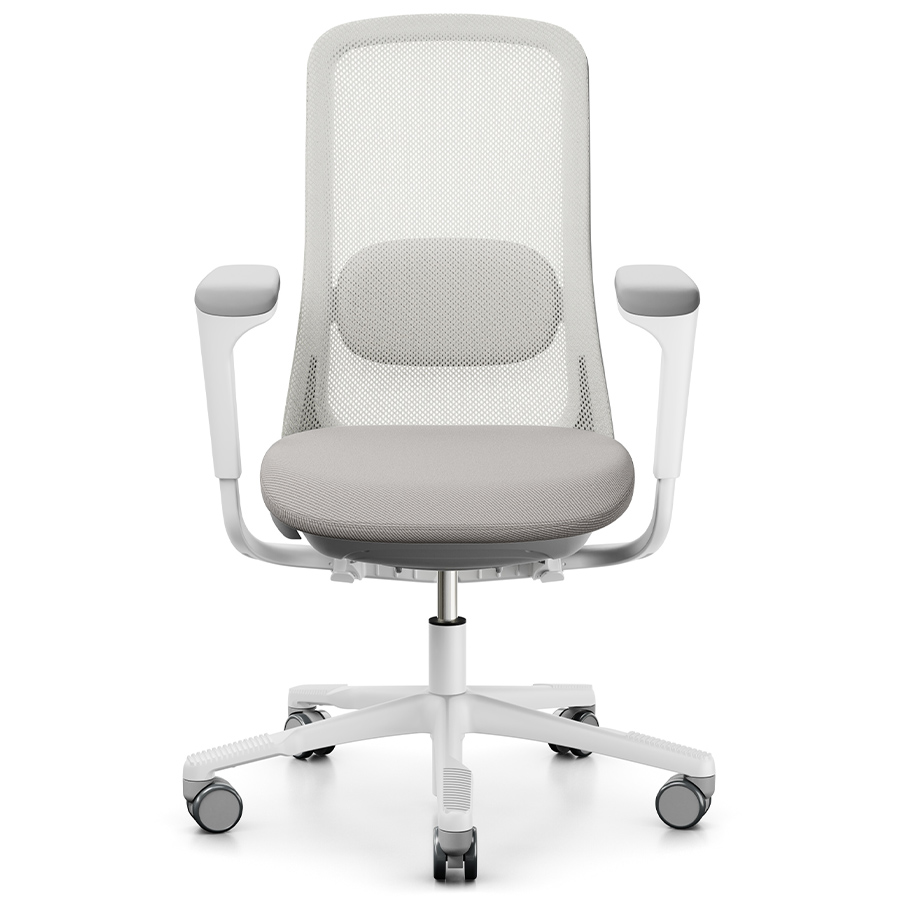 HAG SoFi Mesh 7500 Putty Grey und Sitzpolster aus Oceanic Light Grey