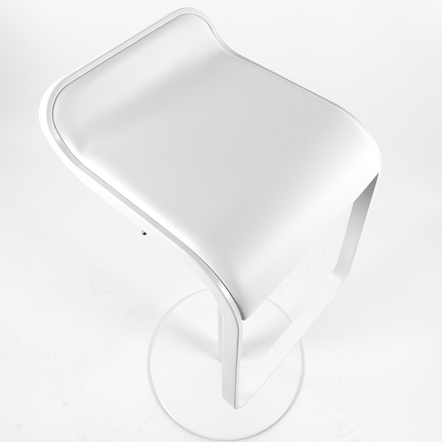 LAP-AS80-WC4 lapalma Lem Leder weiß - Gestell weiß lackiert - Gasfeder chrom matt