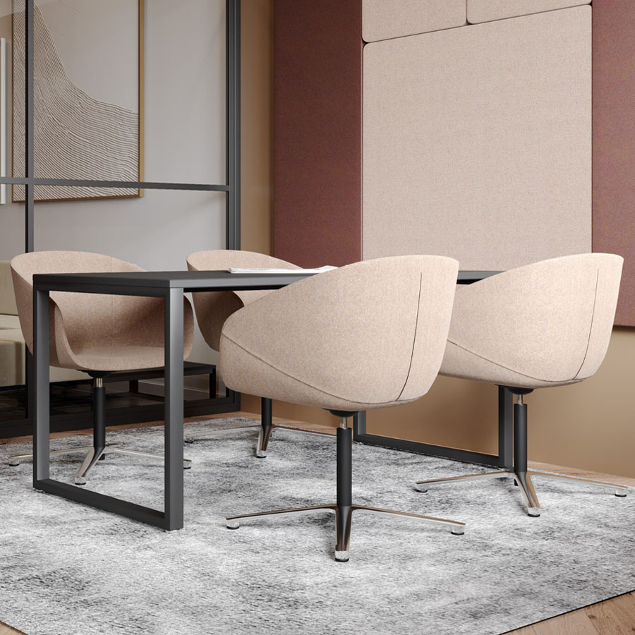 Bejot Oxco 4C Konferenzsessel Stoff Sawana SN17, Gestell verchromt