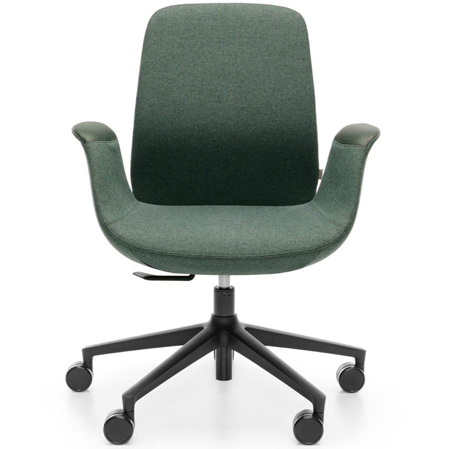 Profim ElliePro 20ST Bezug grün mit Armauflagen Leder - Fußkreuz schwarz - Front