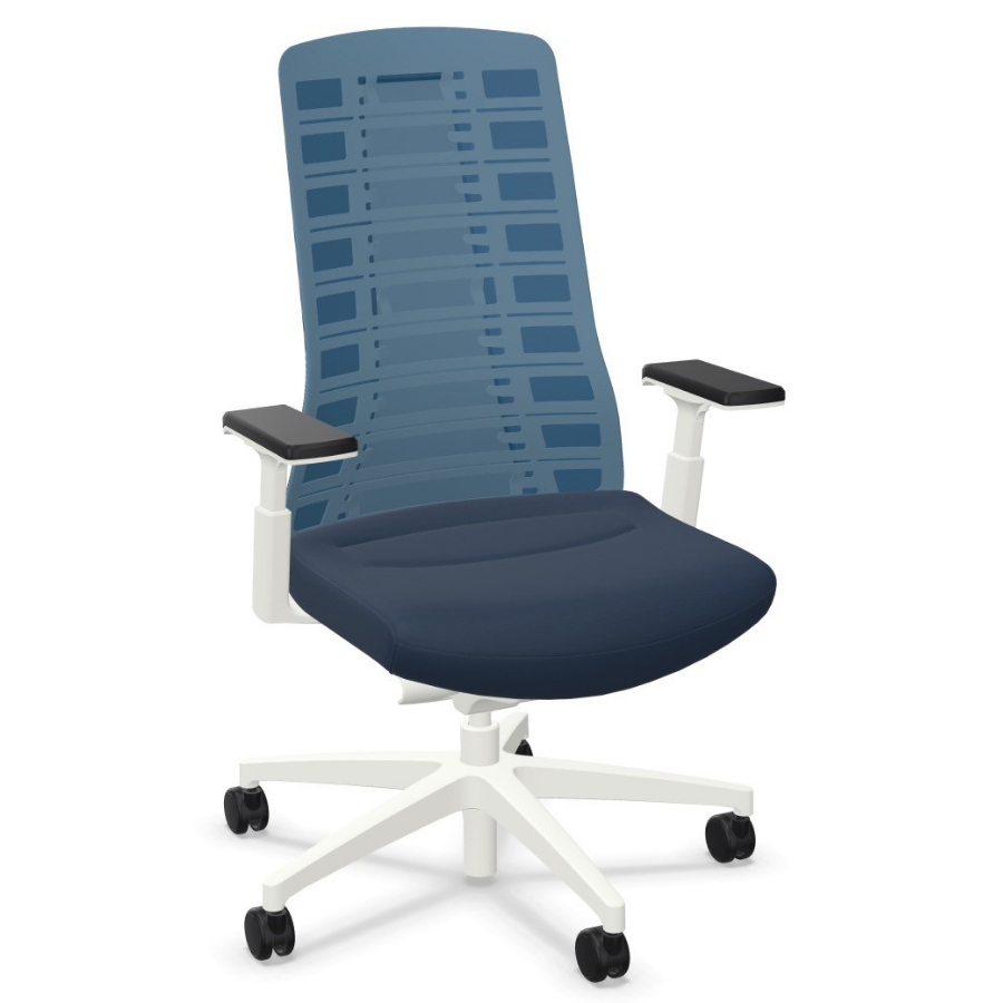 Interstuhl PUREis3 PU21C Sitz blau Netz blau