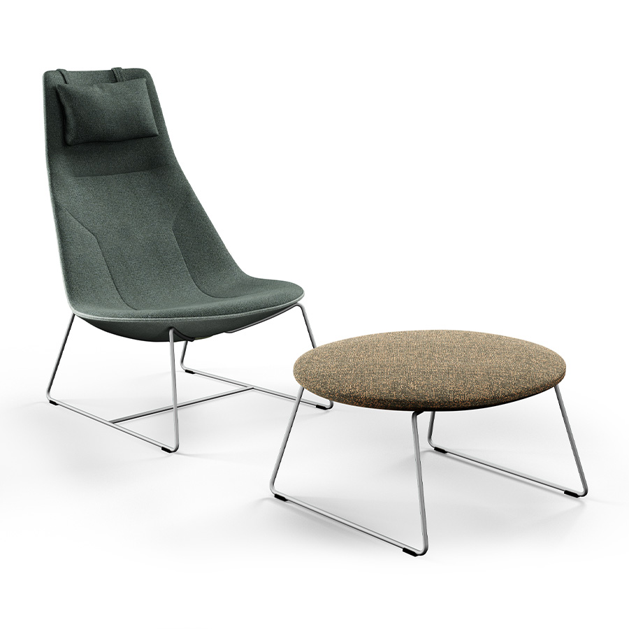 Profim Chic Lounge Hocker Beispielbild mit Profim Chic Lounge Sessel mit hoher Rückenlehne