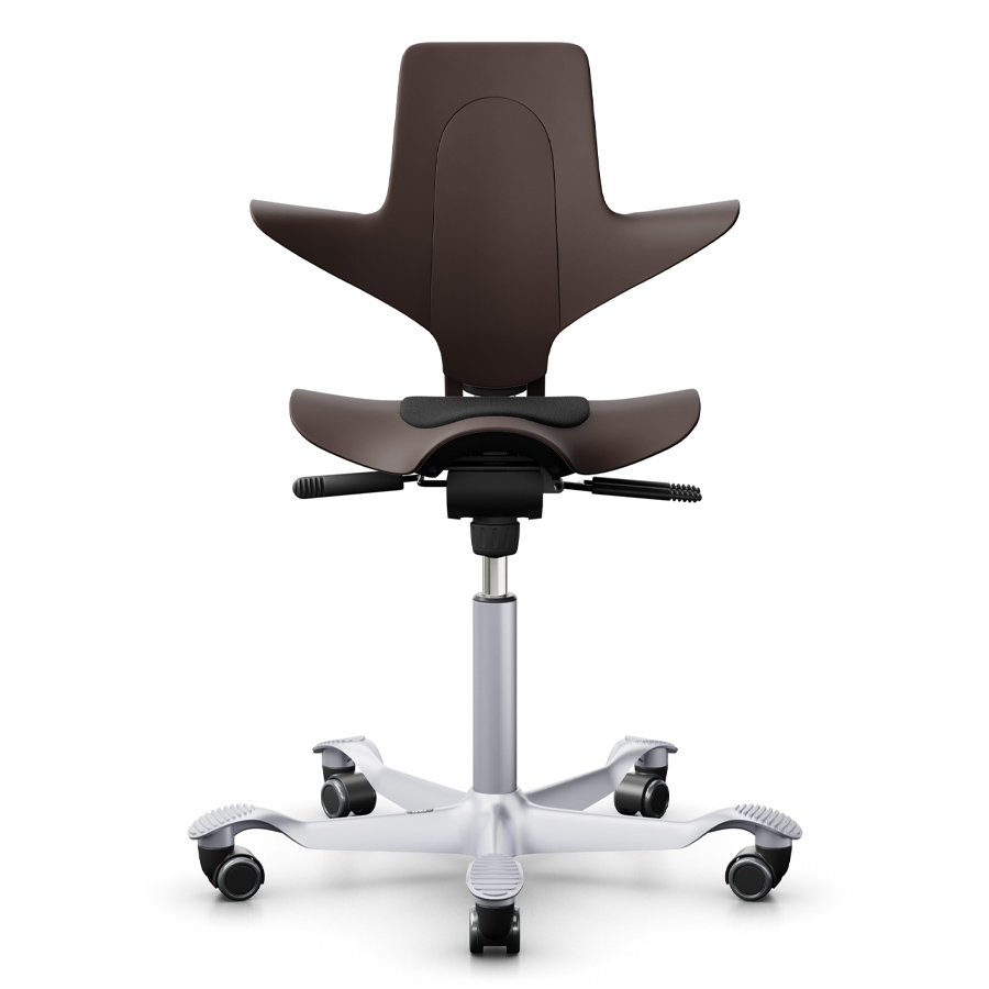HAG CAPISCO PULS 8010 braun mit Stoff Cura schwarz - Gestell silber - Frontansicht