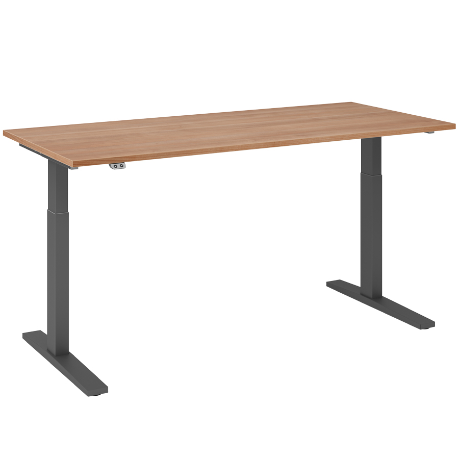 RWH Action Schreibtisch elektrisch verstellbar - Nussbaum - Breite 180 cm