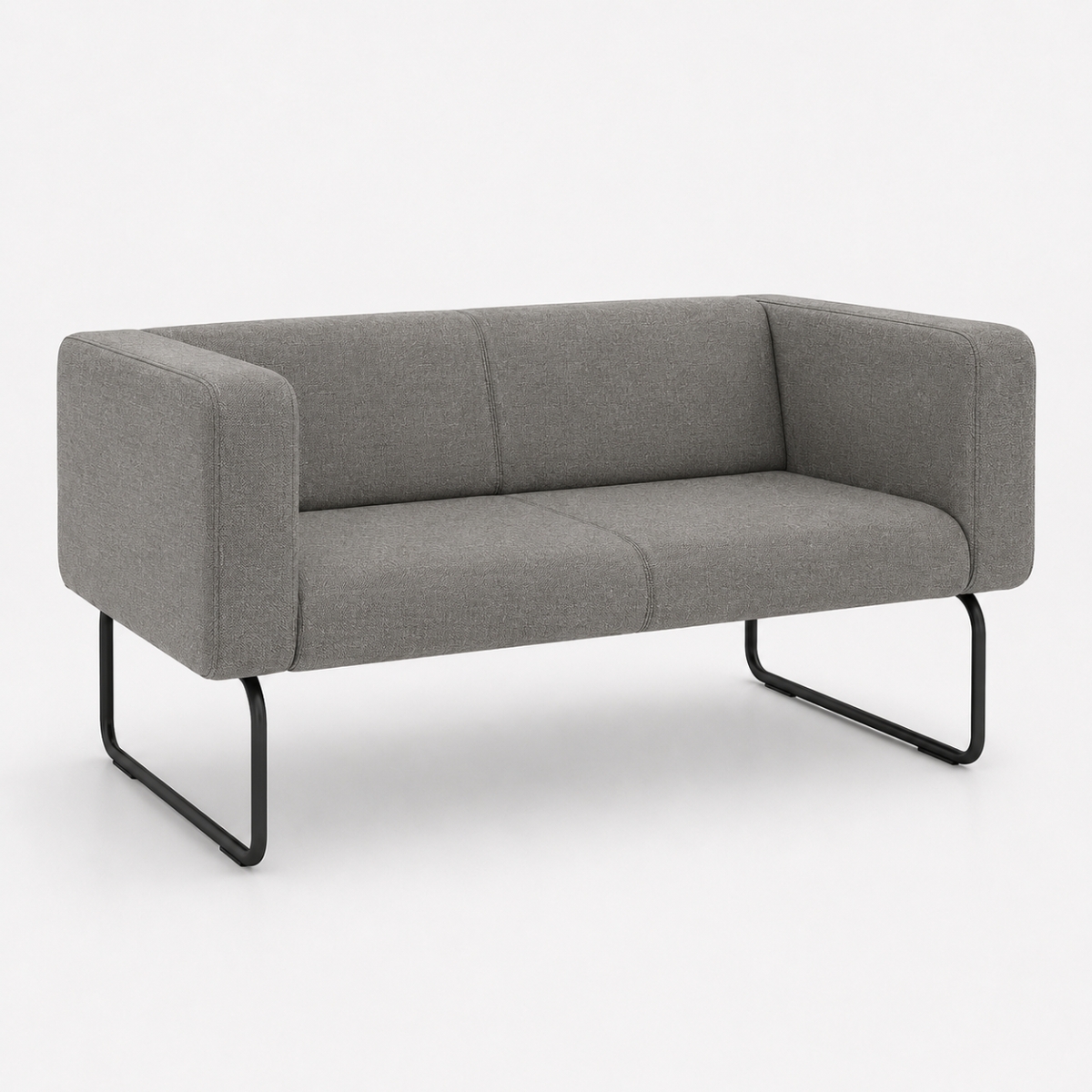 Bejot Legvan sofa 2-Sitzer Stoff grau - Gestell schwarz