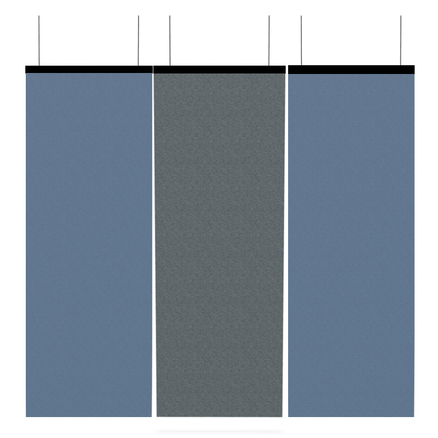 BuzziSpace BuzziFalls Plain | Raumteiler Wand Decke | Grau/Blau