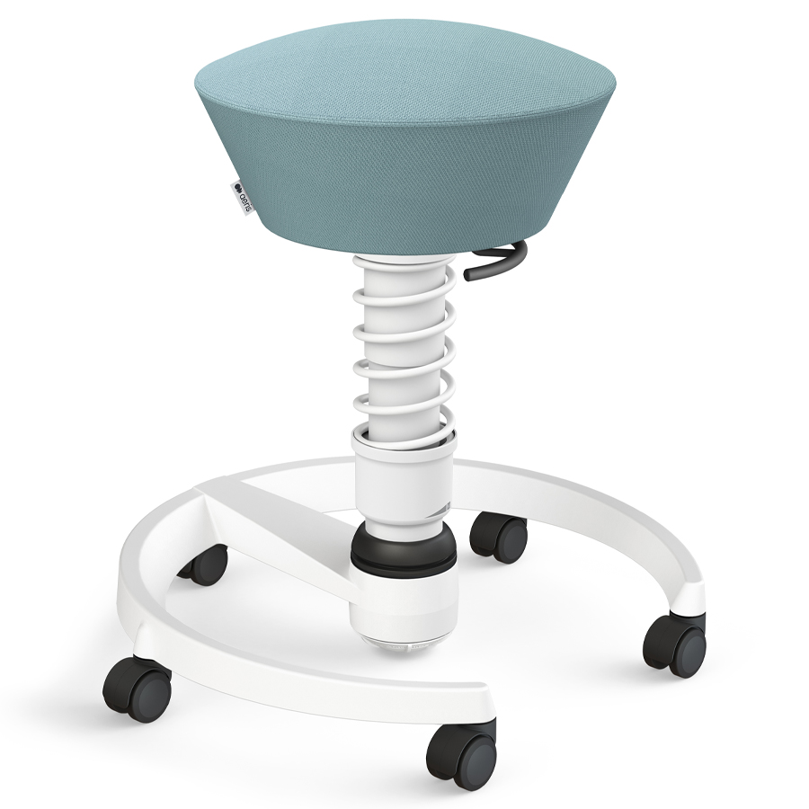 Aeris Swopper Select Wolle pastellblau - Rollen - Gestell weiß - Standardfeder