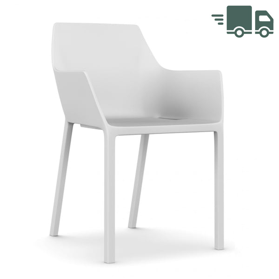 Kristalia MEM Stuhl mit Armlehnen | Weiß