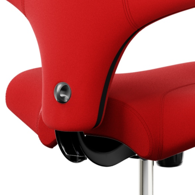 HAG Capisco 8106 Bürostuhl mit Stoff Xtreme rot und Gestell Alu schwarz