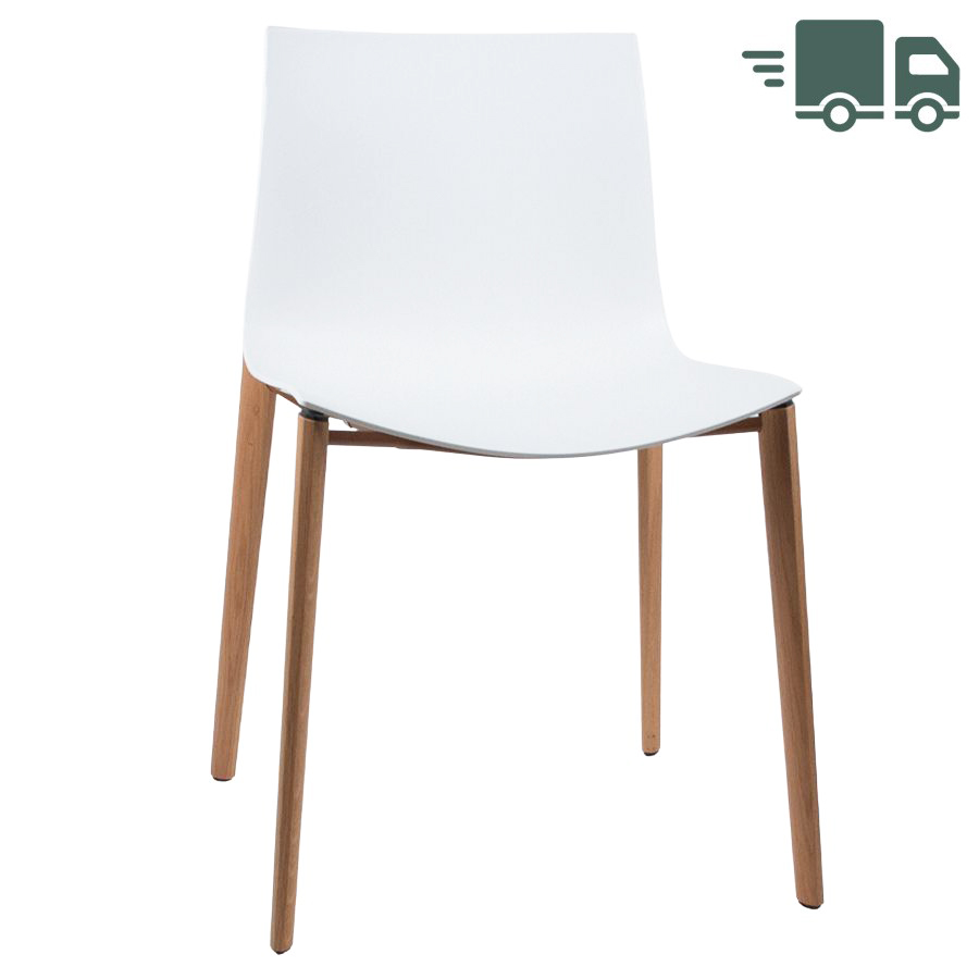 Arper Catifa 46 Schale einfarbig weiß - Gestell Eiche natur