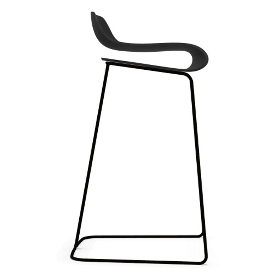 Kristalia BCN Barhocker mit Kufengestell schwarz - Höhe 66 cm