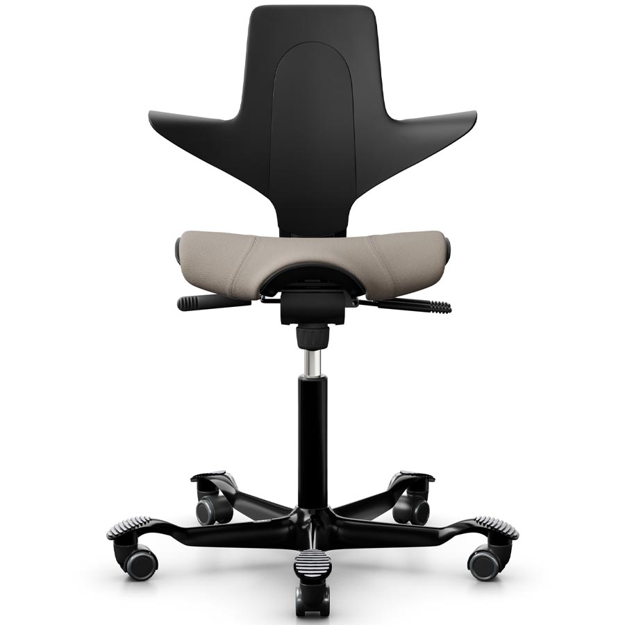 HAG CAPISCO PULS 8020 mit Sitzflächenmatte Stoff Select lehm 60129 + Schale u. Gestell schwarz