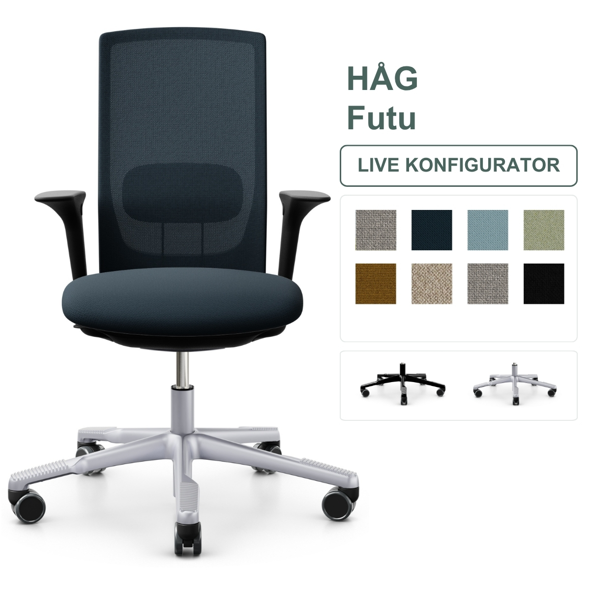 HÅG Futu Netzrücken Konfigurator | Alle Varianten wählbar