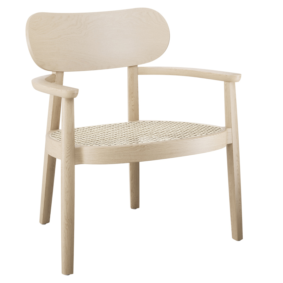 THONET 119 F Holzstuhl mit Armlehnen u. Rohrgeflecht-Sitz Buche gebeizt aufgehellt