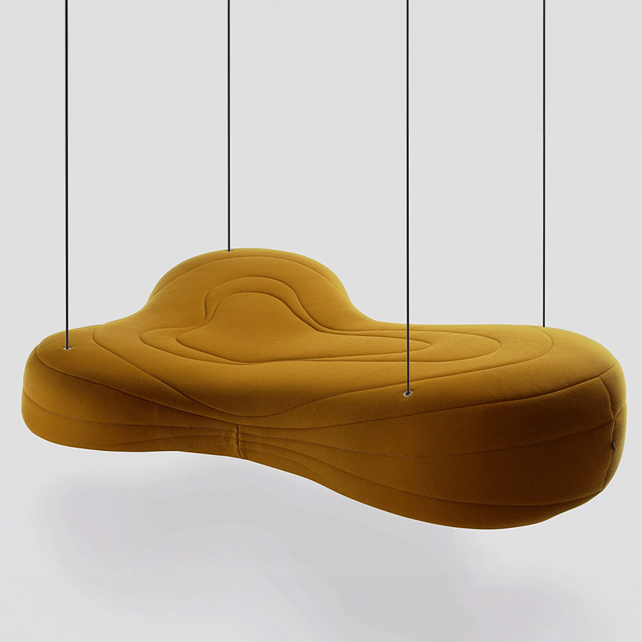 Noti Bouli Sofa 3-Siter Hängeseile Stoff Steelcut Trio 3 466 Ocker