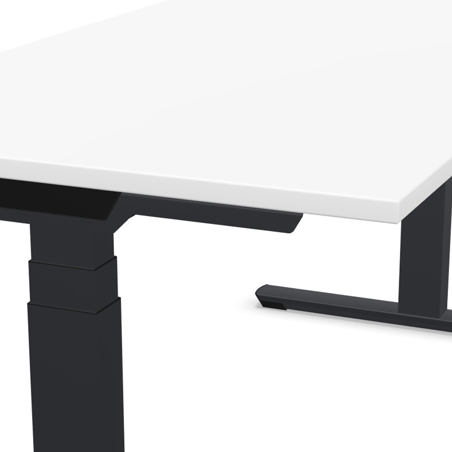 Palmberg Crew T Schreibtisch elektrisch höhenverstellbar - Tischplatte weiß - Gestell anthrazit