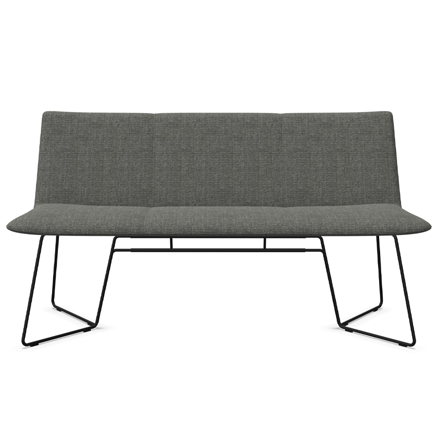 W. Schillig Chevalier Sitzbank mit Drahtrohrgestell matt schwarz - Frontansicht