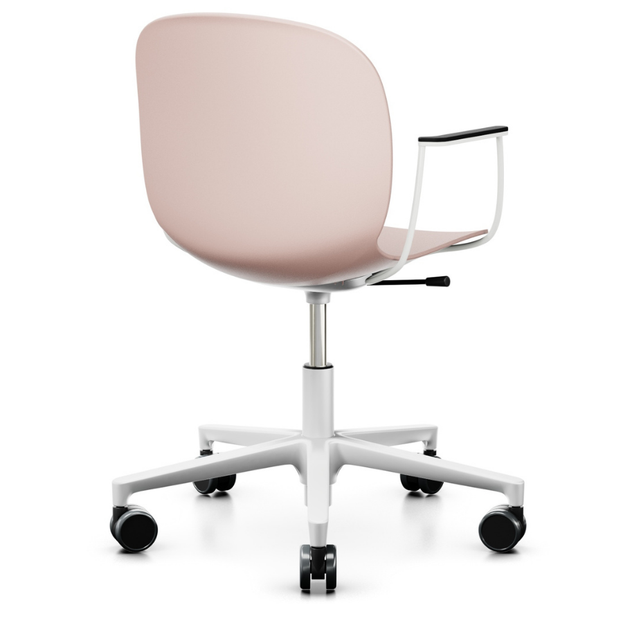 Profim Noor (6070) Bürostuhl Konferenzstuhl höhenverstellbar auf Rollen Sitzschale rosa