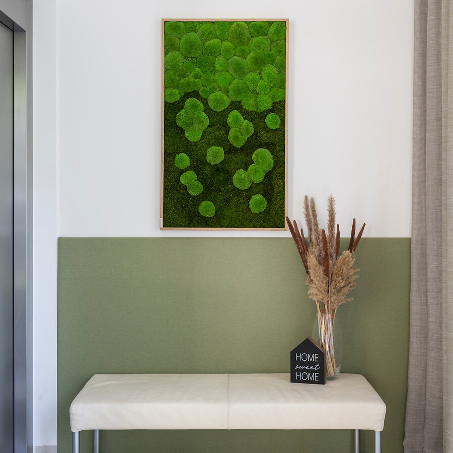 Moosbild im Wald- und Kugelmoosdesign mit Verlauf | 100x60cm | Beispielbild